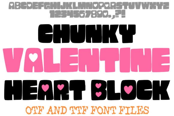Chunky Valentine Heart Block Font for Bold Branding