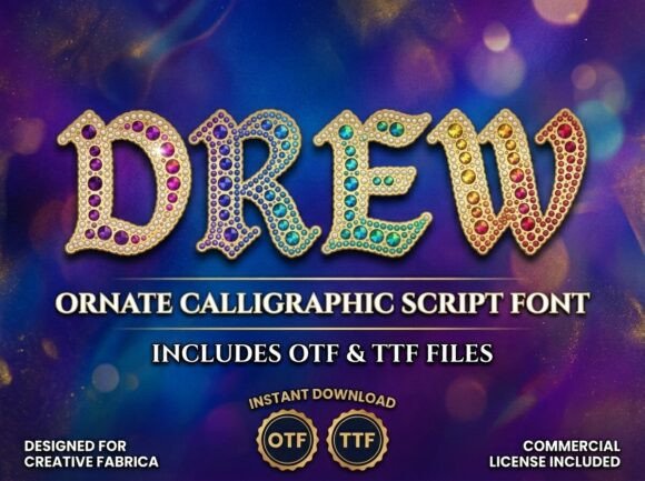Drew: A Dazzling Display Typeface for Bold Creative Projects