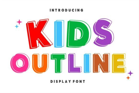 Kids Outline: A Playful Display Font for Creative Projects