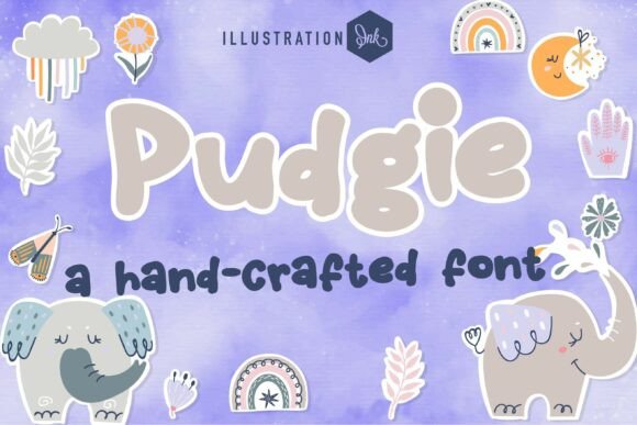 Pudgie: The Soft Display Font for Handmade Shop Branding